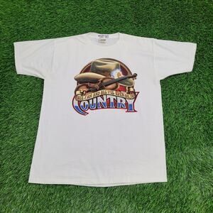 Vintage 80s Country-Music Violin Shirt Large 22x28 White